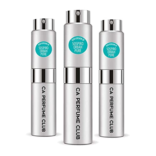 CA Perfume Impression of Sospiro Erbah Pure For Women & Men Replica Version Fragrance Dupes Concentrated Long Lasting Eau de Parfum Spray Refillable Atomizer Bottle 0.27 Fl Oz-X3