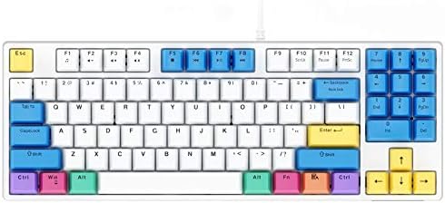havit Mechanical Keyboard Tenkeyless, Wired Compact PC Keyboard with Number Pad Red Switch Gaming Keyboard 89 Keys for Computer/Laptop (White)
