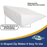 Sleepnitez Bed Wedge Pillow Cover, White Loose Fitting 100% Egyptian Cotton Wedge Pillowcase for Our 8" Wedge Pillow. Zip Closure for Easy Removal.