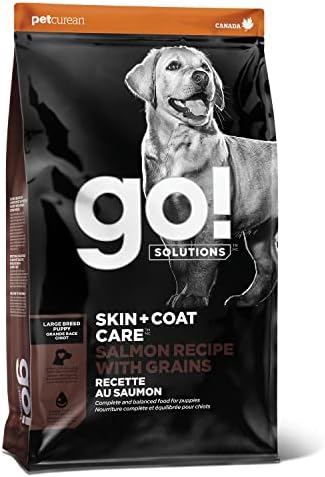 Go! Solutions Skin + Coat Care, Dry Dog Food, Large Breed Puppy Salmon Recipe with Grains, 12 lb Bag