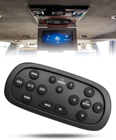 Video Remote Control Fits for GMC Yukon Sierra Chevrolet Tahoe Suburban Silverado Cadillac SRX Escalade ESV 2015-2021, DVD Player Remote Control Replace 84012998 23432163