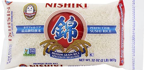 Nishiki Premium Rice Musenmai Premium Medium Grain White Rice, 2 Pound (Pack of 12)