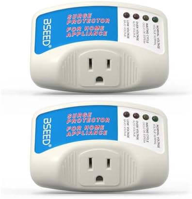 BSEED Voltage Protector, Single Outlet Surge Protector Plug in for Home Appliance Multi Function Plug with Protection Wall Mount Power Suppressor for TV/PC/Refrigerator, 15A, 125V, 1875W, 2 Pack