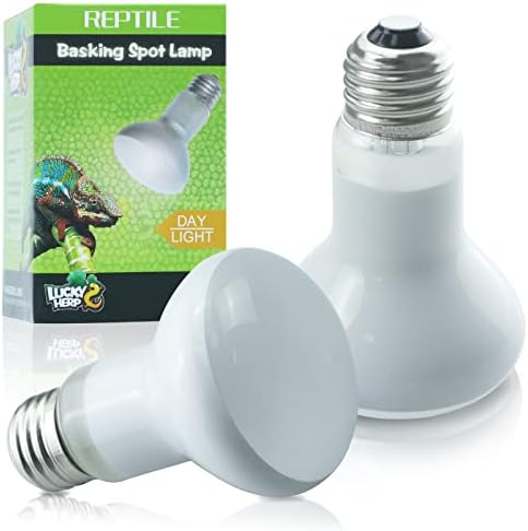 LUCKY HERP 2 Pack 50W Reptile Heat Lamp Bulb (2nd Gen), Amphibian Basking Light Bulb, Reptile Daylight Bulb for Turtle, Bearded Dragon, Lizard Heating Use