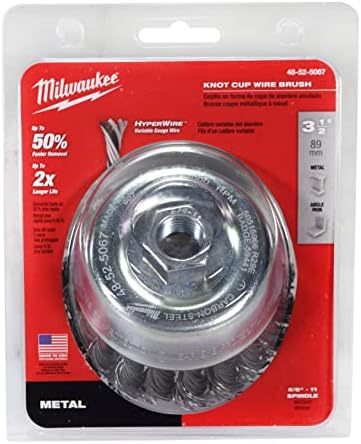 Milwaukee 48-52-5067 3-1/2" Knot Wire Cup Brush - Carbon Steel 2 Pack