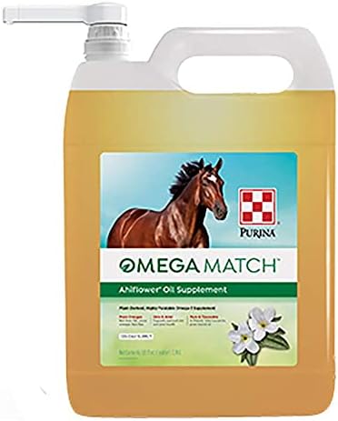 Purina | Omega Match Ahiflower Oil Horse Supplement | 1 Gallon (1 GAL) Bottle
