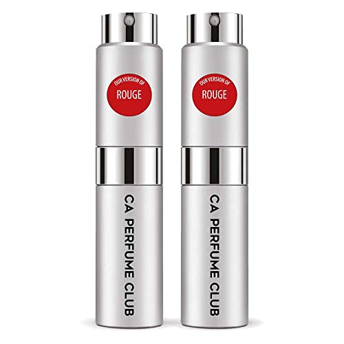 CA Perfume Impression of Rouge For Men Replica Version Fragrance Dupes Concentrated Long Lasting Eau de Parfum Spray Refillable Atomizer Bottle 0.27 Fl Oz-X2