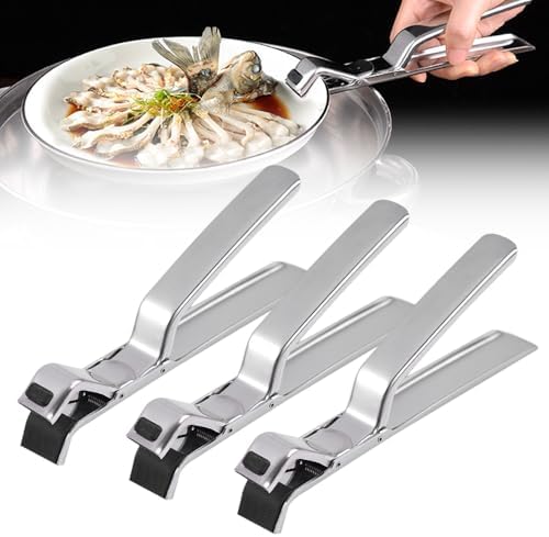 Stainless Steel Anti-scalding Clip Bowl Plate Clamp, Multi-Purpose Anti-Scald Bowl Holder Clip for Kitchen, Hot Plate Gripper Dish Clip Instant Pot Air Fryer Accessories Kitchen Gadgets (3)