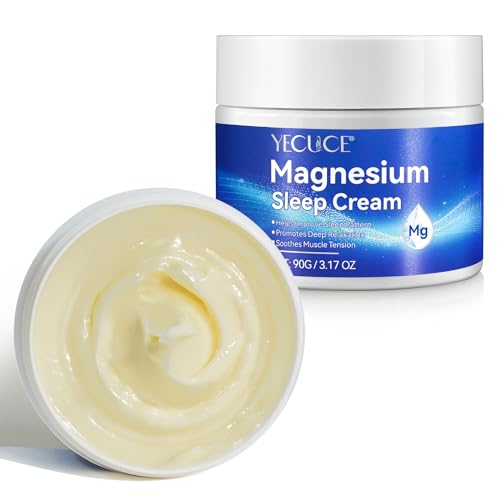 Magnesium Cream for Sleep - Topical Magnesium Oil for Feet, Pure Premium Magnesium Lotion for Body with Vitamin E and Almond Oil for Muscle Soreness, 1pcs