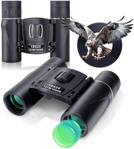 Midoo 2 Pack 10x25 Binoculars for Adults and Kids,Small Compact Binoculars with Clear Low Light Version for Bird Watching, Lightweight Waterproof Binoculars for Travel Hunting Cruise Ship Essentials