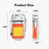 Extremus Blaze 360 Rechargeable Electric Lighters, Dual Arc Lighter, Windproof Plasma Lighter, Waterproof Lighter, Flameless Lighter with Whistle Lanyard for Camping (Orange Flash)