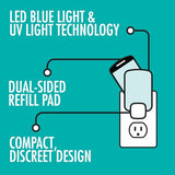 STEM Light Trap, Attracts and Traps Flying Insects, Emits Soft Blue Light, Starter Kit with 1 Light Trap and 2 Refills