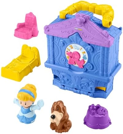 Fisher-Price Little People Toddler Toy Disney Princess Cinderella On-The-Go Playset with Figures for Pretend Play Kids Ages 18+ Months