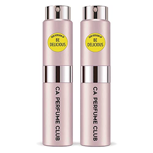CA Perfume Impression of Donna K. Be Delicious For Women Replica Version Fragrance Dupes Concentrated Long Lasting Eau de Parfum Spray Refillable Atomizer Bottle 0.27 Fl Oz-X2