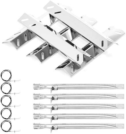 Grill Replacement Parts for Cuisinart 2556, GAS9556AS, GAS9456AS, GAS2456AS, GAS2556AS, GAS1456ASO, Grill Burner, Heat Plate Parts for Cuisinart 3-In-1 GAS9556AS 5 Burner Propane with Side Burner