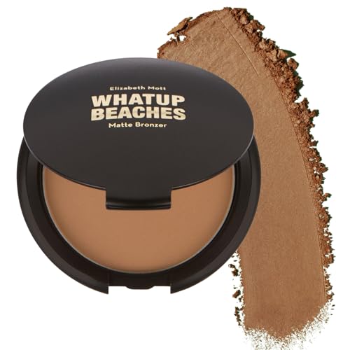 Elizabeth Mott Whatup Beaches Bronzer Face Powder Contour Kit - Vegan and Cruelty Free Facial Compact Bronzing Powder for Contouring and Sun Kissed Makeup Finish - Matte shade (10 g)