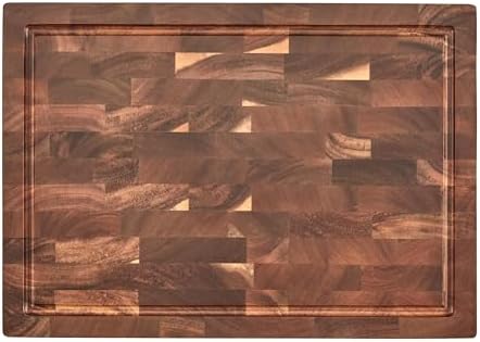 Cuisinart 17" Reversible End Grain Acacia Cutting Board Embedded Handles
