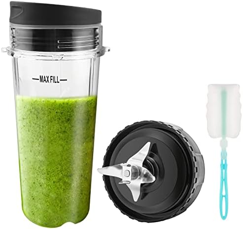 Feilifan Blender Replacement Parts for Nutri Ninja, 16 oz Single Serve Cups with Lids and 6 Fins Blade Assembly Compatible with Ninja Professional Blender BL660, BL663CO, BL770, BL780,BL772 30