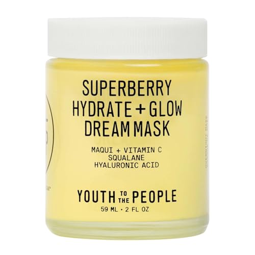Youth To The People Superberry Hydrate + Glow Dream Mask, Vitamin C Face Moisturizer, Plumps + Brightens Skin, Treats Dullness + Uneven Tone, Vegan