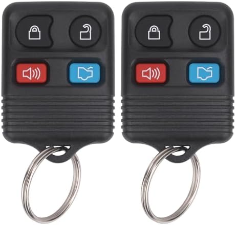 Keyless Entry Remote Key Fob Compatible with Ford Escape Explorer Expedition Focus Fusion Mustang Taurus, Lincoln, Mercury, Mazda, Replacement for CWTWB1U345, 4 Button (Pack of 2)