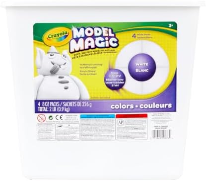 Crayola Model Magic White, Modeling Clay Alternative, Air Dry, Kids Arts & Crafts, Bulk Classroom Supplies, 2 lb. Bucket