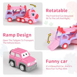 newcrave Toys for 1 2 3 Year Old Girl, 7-in-1 Unicorn Carrier Truck Toy for Girls, Toy Cars with Light & Music, Toddler Girl Toys Age 1-3 2-4, 1 2 3 Year Old Girl Birthday Gifts Christmas Easter