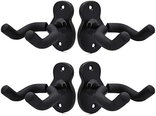 WOGOD Guitar Wall Hangers, Guitar Hanger Wall Mount 4 Pack Wall Stands Holders Hooks- Home and Studio Guitar Keeper