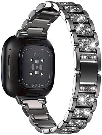 Bling Bands Compatible with fitbit Sense 2/Sense/Versa 4/Versa 3, Women Replacement Wristbands Dressy Luxurious Bracelet for Ladies