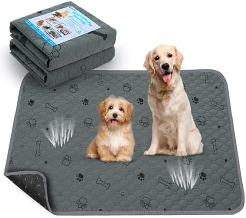 Washable Pee Pads for Dogs - 2-Pack Super Absorbent Reusable Puppy Training Pads- 100% Waterproof Whelping Pads Non-Slip Dog Mats for Floor Protector, Couch Cover, Crate, Potty Training -24" x 36"