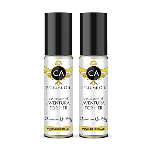 CA Perfume Impression of Aventura For Her For Her For Women Replica Fragrance Body Oil Dupes Alcohol-Free Essential Aromatherapy Sample Travel Size Concentrated Long Lasting Roll-On 0.3 Fl Oz-X2