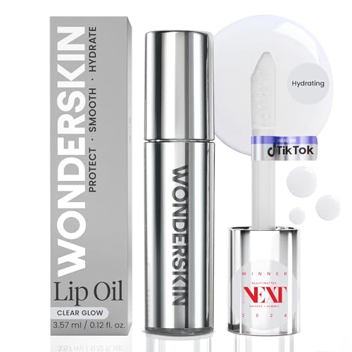 Wonderskin Lip Oil - Lip Rehab Serum Oil, Hydrating and Moisturizing Clear Serum for Dry Lips - Natural, Vegan and Non-sticky (Clear)
