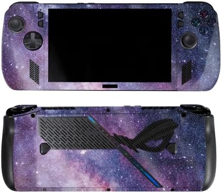 Glossy Glitter Skin Compatible with Asus ROG Ally X - Violet Stars - Premium 3M Vinyl Protective Wrap Decal Cover - Easy to Apply | Crafted in The USA by MightySkins