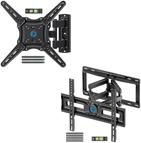 Pipishell Full Motion TV Wall Mount for 26-60 inch Flat or Curved TVs up to 77 lbs & Full Motion Wall Mount for 26-65 inch Flat or Curved TVs up to 99 lbs
