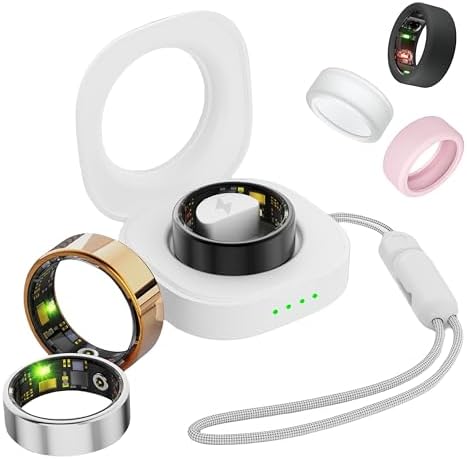 Smart Ring for Women Men, Health Tracker Rings, IP68 Waterproof Fitness Ring, 7-Day Battery Sleep Ring with Charging Case and Ring Protector, Remote Photography, No App Fees (Silver, 9#)