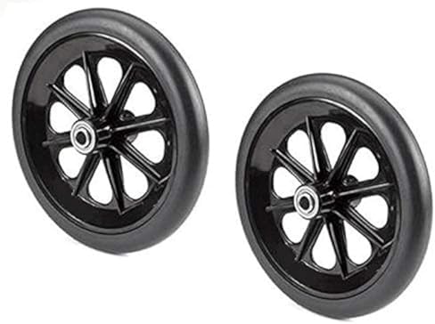 Wheel Replacement for Wheelchairs, 8 inch by 1 inch Black (2)