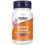 NOW Supplements Calm & Focus with Zembrin® & GABA, Cognitive Support*, Clinically Validated, 60 Veg Capsules