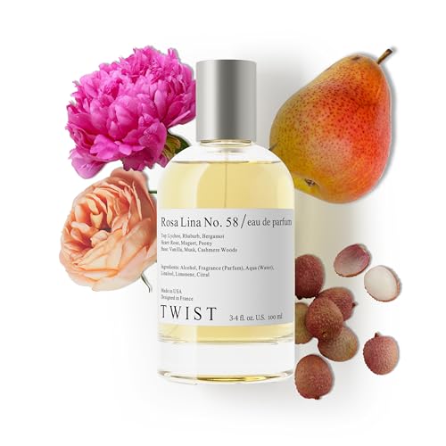Twist - Rosa Lina No. 58 - Eau De Parfum Inspired by Perfume De Marly Delina, Long-Lasting Perfume For Women, Paraben Free, Vegan, Clean Ingredients, Fragrance - Spray 100 ml | 3.4 fl. oz.