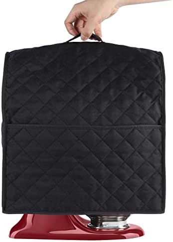 Stand Mixer Cover compatible with Kitchenaid Mixer, Fits All Tilt Head & Bowl Lift Models with 3 Organizer Bag for Accessories. (Black, For Bowl Lift 5-8 Quart)