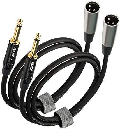 EBXYA 1/4'' TS Mono Guitar to XLR Male Unbalanced Cable 3 Ft, 6.35 Jack to XLR Cable, 2 Packs