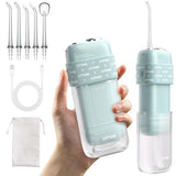 JIMOK Portable Water Flosser Mini Cordless Portable Oral Irrigator Water Teeth Cleaner Pick,Telescopic Water Tank,4 Modes & IPX8 Waterproof, Home & Travel Water Flossers for Teeth & Braces Care(Blue)