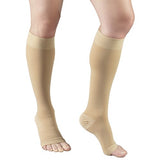 Truform 20-30 mmHg Compression Stockings for Men and Women, Knee High Length, Open Toe, Beige, 3X-Large