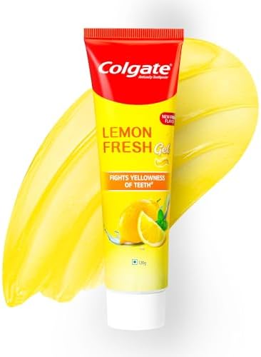 Colgate Lemon Fresh Gel Toothpaste, Fights Yellowness of Teeth, Freshens Breath, Anticavity Toothpaste 120gm/4.3 Oz