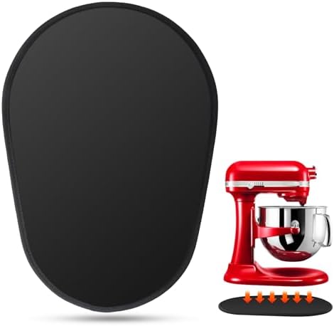 Mixer Sliding Mat for Kitchen Aid - Kitchen Counter Appliance Slider Mat Mixer Attachment for Kitchenaid 5-8 Qt Bowl Lift Stand Mixer, Mover Slider Pad Mixer Countertop Accessories Black