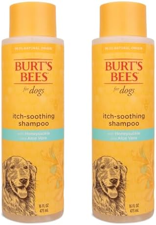 Burt's Bees for Pets Itch Soothing Shampoo with Honeysuckle, 2pk, 95% Natural Origin Formulas, Dog Shampoo for Itchy Dogs, Dog Shampoo Itchy Skin Relief, 2pk, 16 oz