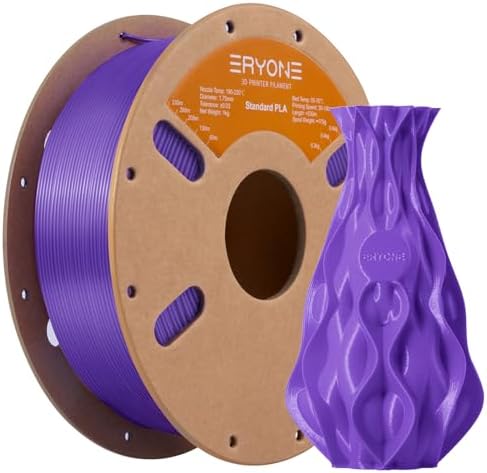 ERYONE PLA Filament 3D Printer PLA Filament 1.75mm +/- 0.03mm, PLA Filament 1KG Cardboard Spool(2.2LBS), Dark Purple