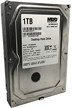 MaxDigitalData (MD1000GSA6472) 1TB 64MB Cache 7200RPM SATA 6.0Gb/s 3.5in Internal Desktop Hard Drive - 2 Years Warranty (Renewed)