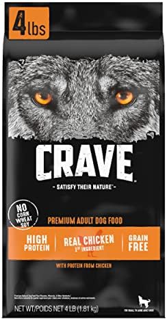 CRAVE Grain Free High Protein Adult Dry Dog Food, Chicken, 4 lb. Bag