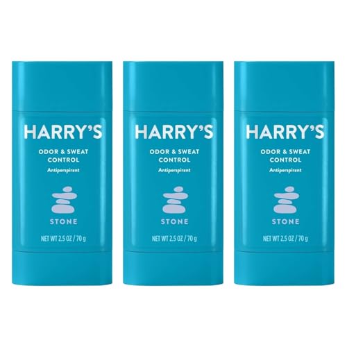 Harry's Mens Deodorant Antiperspirant, Odor & Sweat Control Antiperspirant for Men - Stone Scent, 3 Count