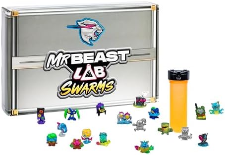 MrBeast Lab Swarms Series 2, Atomic Series Exclusive Cash Case Bulk Pack, Experiment by Adding Water, Shaking The Test Tube and Reveal 2 of The 18, MrBeast Themed Swarms Collectible Micro Beasts