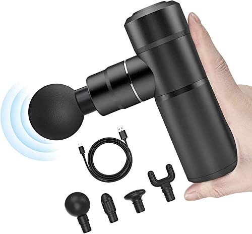 COMFIER Mini Massage Gun, Deep Tissue Massager Gun,USB Charging,Lightweight Portable Percussion Muscle Gun for Athletes,Gifts for Men,Women,Super Quiet Body Massage Gun for Neck,Back,Arm,Leg,Black